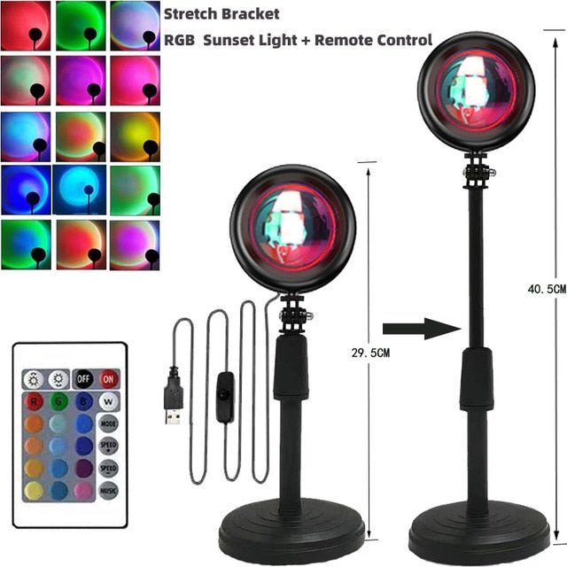 RGB Sunset Light Lamp - Adjustable w/ Remote