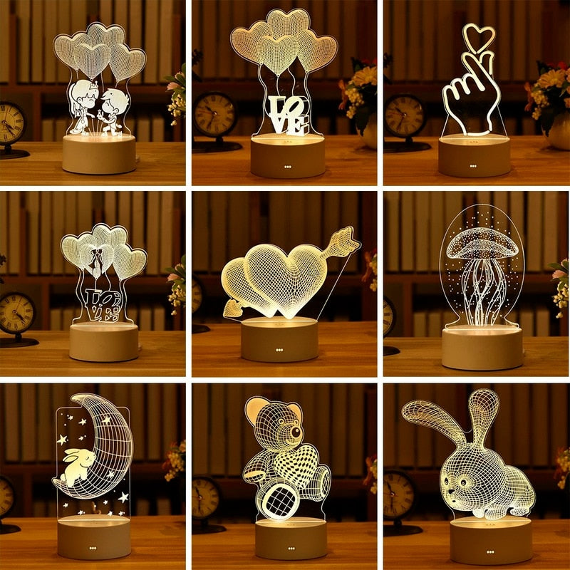 3D Table Lamps - MANY DESIGNS