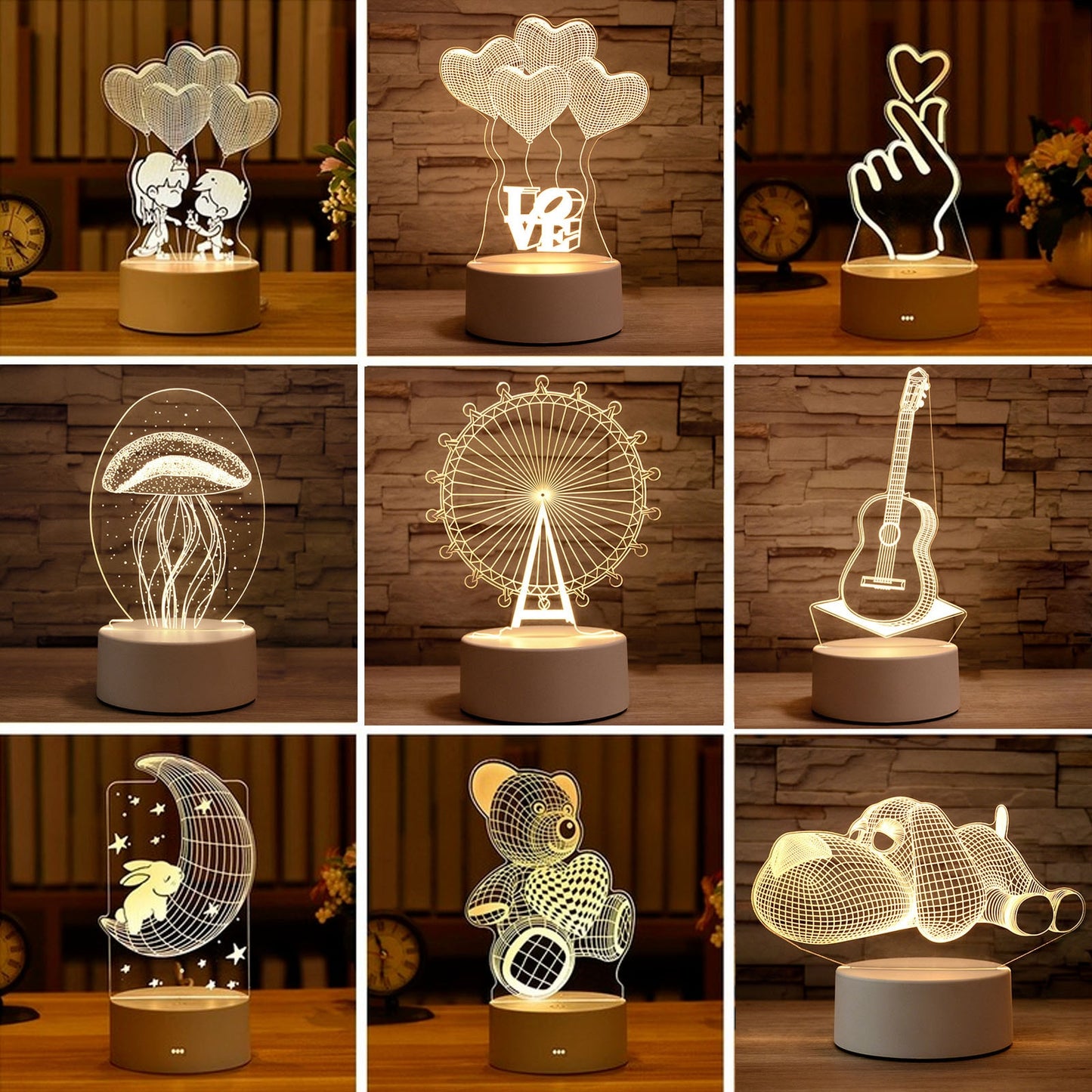 3D Table Lamps - MANY DESIGNS