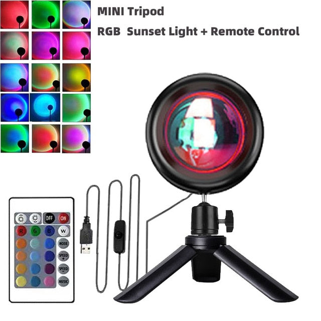 RGB Sunset Light Lamp - Adjustable w/ Remote