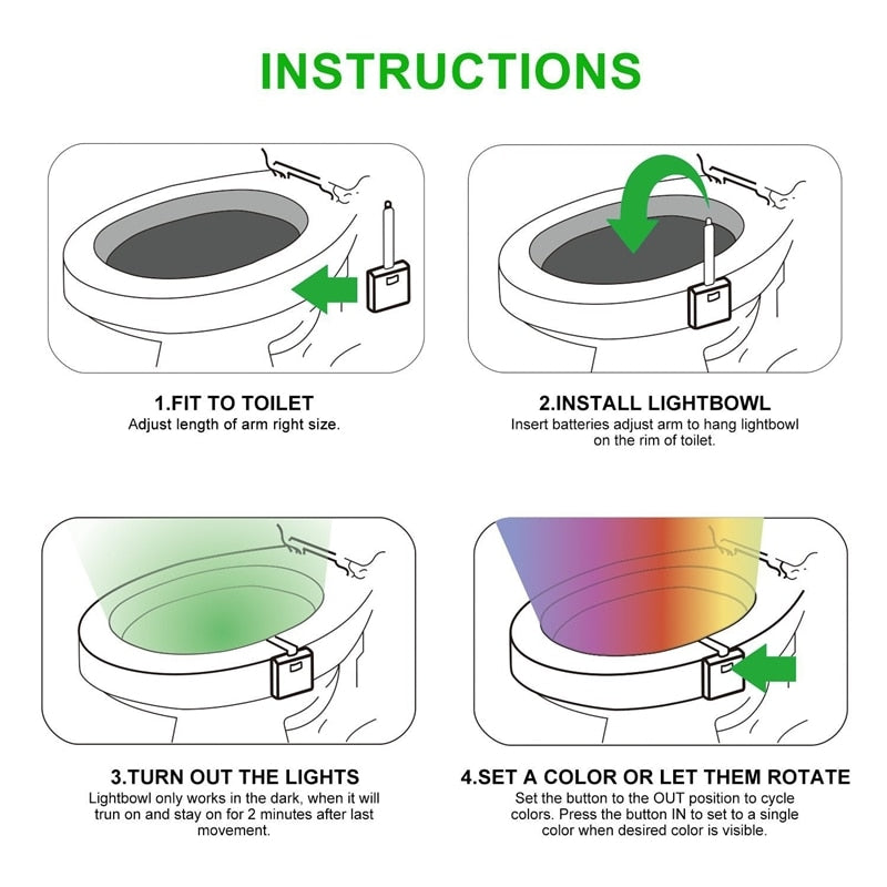 Toilet Night Light - LED - 8 Colors!