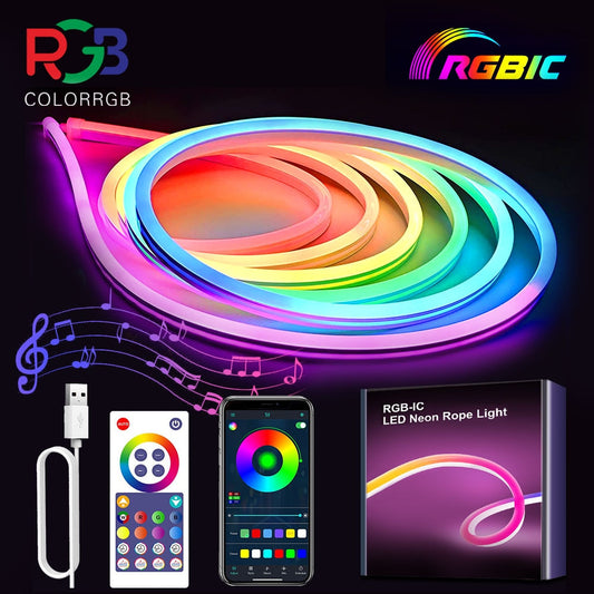 LED Smart Neon Rope Light with Remote - Music - Microphone