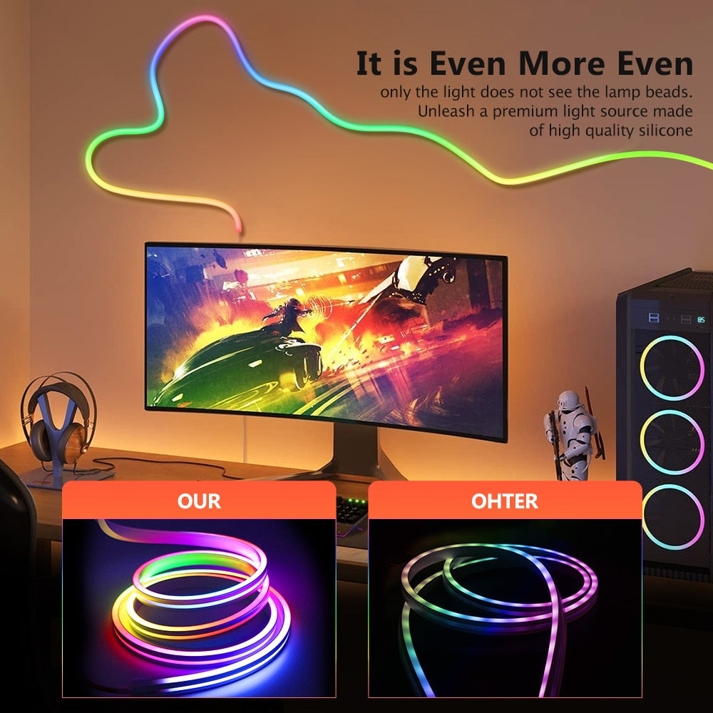 LED Smart Neon Rope Light with Remote - Music - Microphone